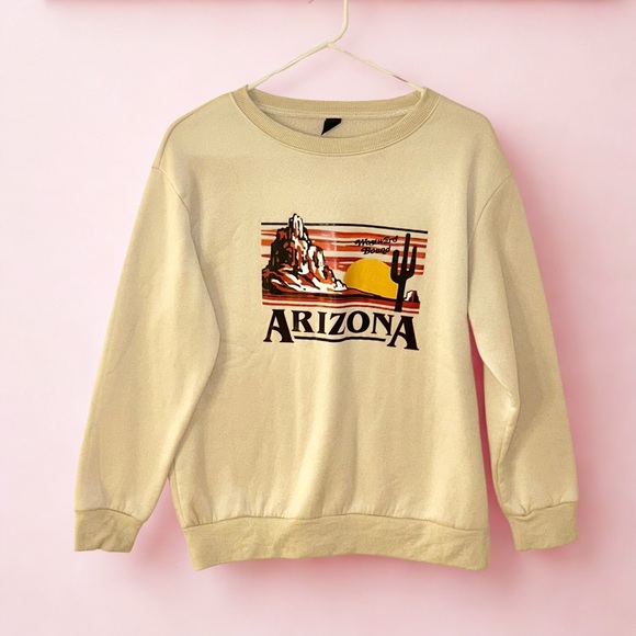 SHEIN Sweaters - Shein | Arizona Graphic Crewneck Sweatshirt | Cream | Size S